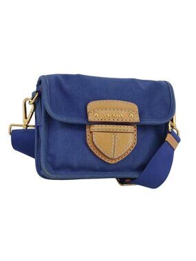 Authentic PRADA Shoulder Bag Canvas Blue